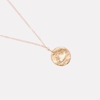 Collier femme médaille tatouage berbère lune et ciel étoilée