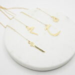 Collier femme pendentif lettre arabe Alif A Mim M Kha Ha