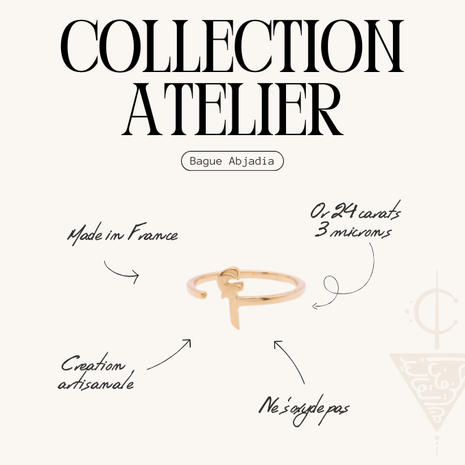 Bague orientale lettre arabe A Bague orientale lettre arabe A