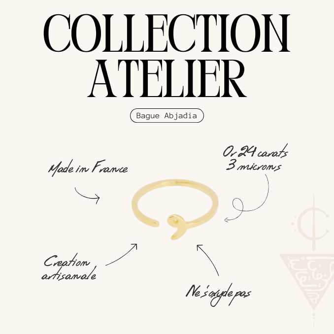 Bague orientale lettre W en arabe Bague orientale lettre W en arabe